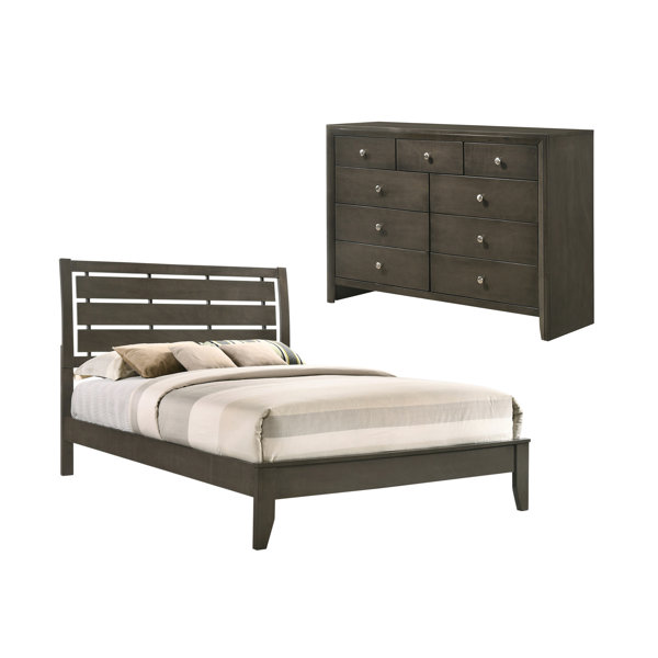 CDecor Home Furnishings Crawley Mod Grey 2Piece Bedroom Set with